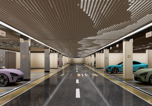 萬科左岸車庫劃線設(shè)計效果宣傳圖